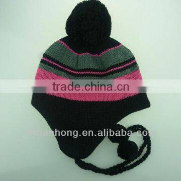 fashion high quality winter knitted hat with pompom