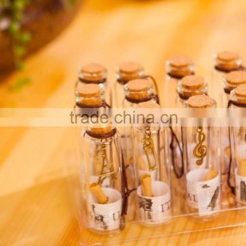 2015 Fashion Mini wishing bottle with charm pendent in it, penicillin bottle floating bottle good luck wishing bottle