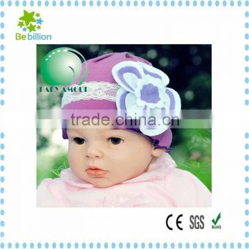 2015 New New Design Fashion Felt Flower Cotton Infant knit Modern Headwear