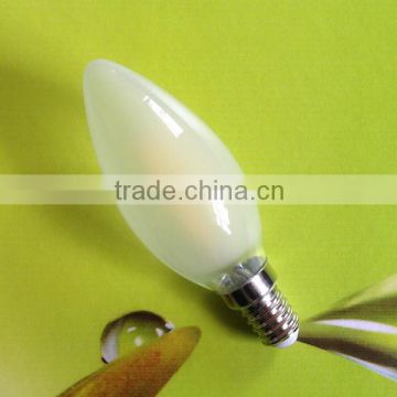 E14 frosted glass C35 LED filament bulb 2w filament LED candle bulb