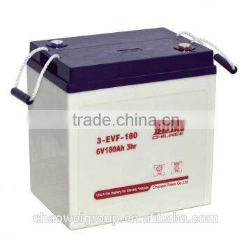 Chilwee Silicone gel deep cycle Battery 6V 180Ah/3hr for electric golf carts and electric road vehicles