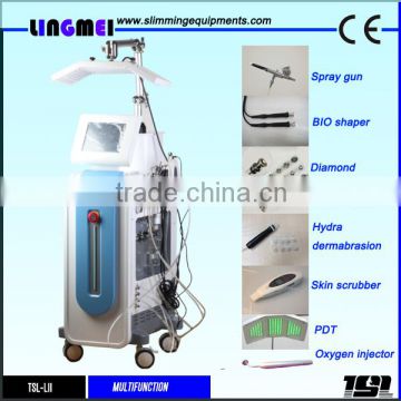 Spa use Dermabrasion Diamond Peeling and Water Jet microcurrent microcurrent ultrasonic skin scrubber