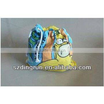 100% cotton Personalized Volour Reactive Printed Beach Towel Bag Backpack with Draw String from China