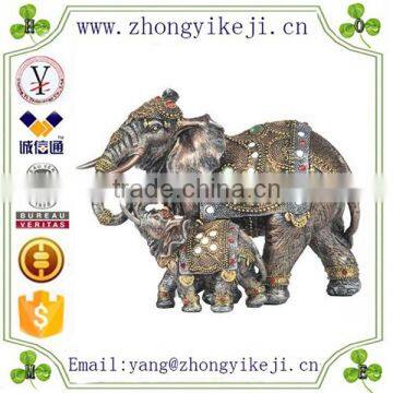 2015 chinese factory custom made handmade carved hot new products Resin elephant figurines collectible