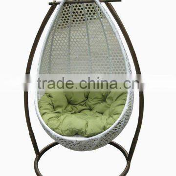 outdoor garden wrought iron rattan chair swing