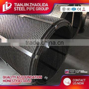 Tianjin factory price astm a416 12.7mm 270ksi bare pc strand