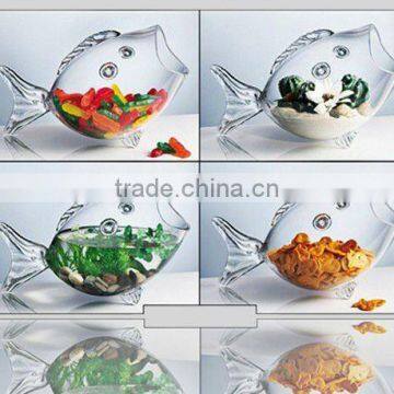 outdoor clear glass fish shaped bowl