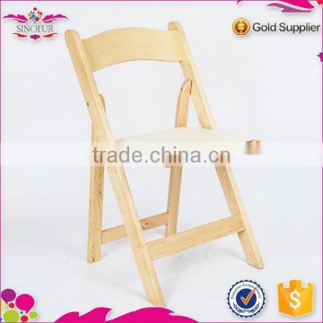 New degsin Qingdao Sionfur newest natural wood folding chair for wedding