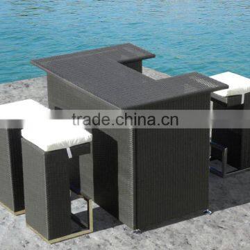 TG15-0201 Hotel Project Beach Wicker Rattan Patio Bar Set photo-4