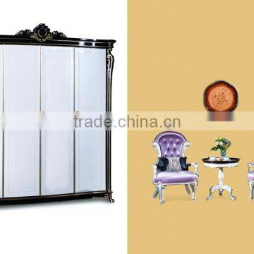 Bisini Royal Wardrobe Furniture, Luxury 3 Door Solid Wood Wardrobe Bedroom Furniture, White Bedroom Wardrobe photo-2