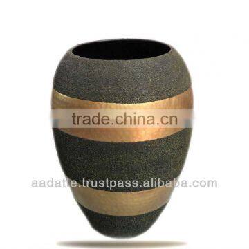 Contemporary handmade metal vase for home decoration