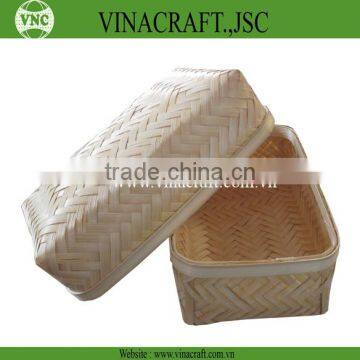 Small bamboo box for gift packaging