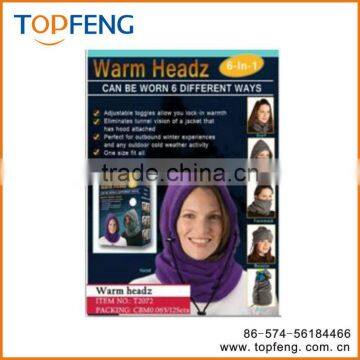 6-in-1 warm headz/fleece hat/warm hat