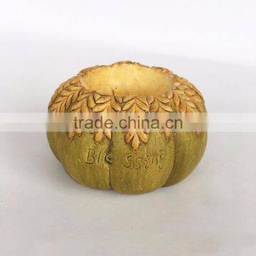 Custom Halloween Decor Resin Pumpkin Candle Holder photo-2