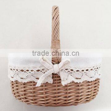 Vintage Handled Multipurpose Wicker Basket With Liner photo-2