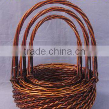 brown willow/wicker baskets for wholesale