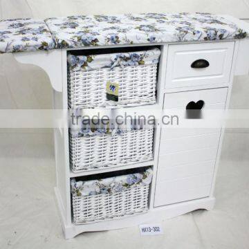 Furniture Woven Basket Cabinet With Ironing Board photo-5