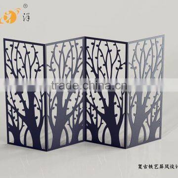 Retro Simple Living Room Partition Carving Creative Metal Screen