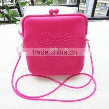 long strap silicone shoulder bag for girls