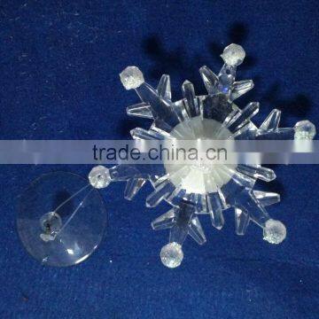 Acrylic LED RBG Flashing Snowflake With Sucker Suction Cup Ornament photo-2