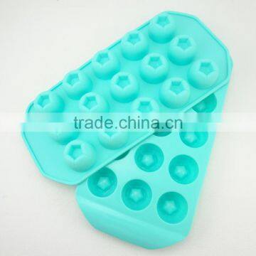 Fancy 15 Cup Five Star Shaped Chocolate Shape Silicone Ice Cube Maker photo-4