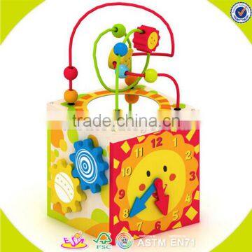 wholesale baby wooden cube beads toy, high quality kids wooden cube beads toy, hottest wooden cube beads toy W11B058