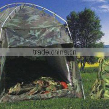 A man military tent