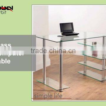 Movable Laptop Table Office Furniture Wooden Rolling Computer Desk photo-3