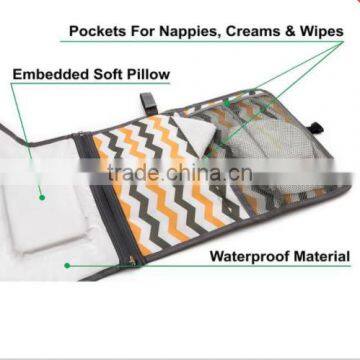 2017 New Design Fashion Polyester Travel Baby Foldable Changing Mat for Shopping photo-4