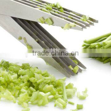 7.5"Professional Stainless Steel 5 Blades Kitchen Herb Scissors With Comb photo-6