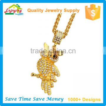 Most Popular Gold Plated Crystal Necklace With Owl Pendant Jewelry