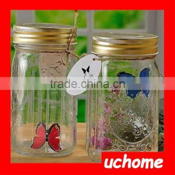 UCHOME 17cm Height Glass Electronic Butterfly In a Jar