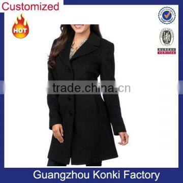 Women's Notch Collar Classic Wool Coat