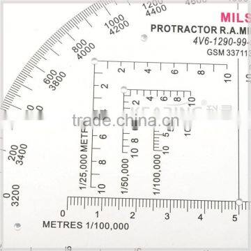 6 Inch Military Protractor for Soldiers Training, Transparent High Quality Protractor for Military, Half Moon Shape #KMP-1 photo-3