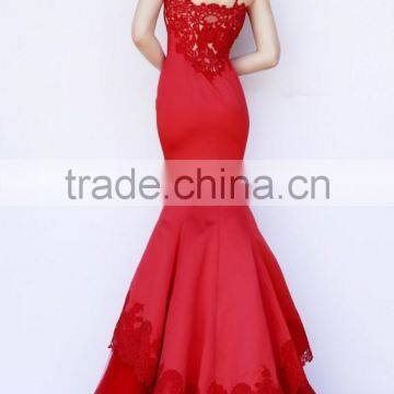 Spaghetti Strap Sexy Ball Gown Scoop Neck Wedding Dress With Red Flowers Embroidery photo-2