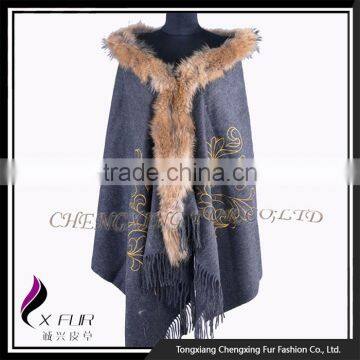 CX-B-P-65B 2016 Winter New Style Fashion Pashmina Shawls With Fur photo-5