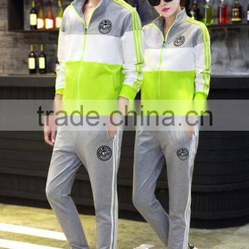Wholesale New Design Gym Sports Tracking Suits Couple 80%cotton+20%polyester photo-3