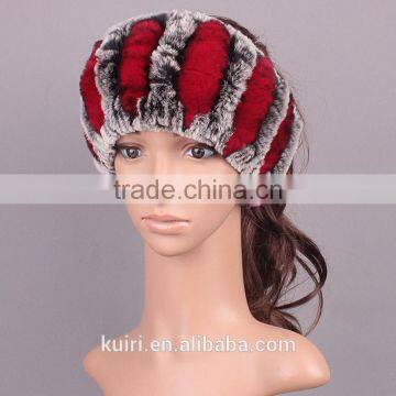 Winter Fur Headbands for Women Knitted Rex Rabbit Fur Scraf for Women Real Fur Headwrap Ear Warmer 2016 Newest Fashion Hairband photo-6