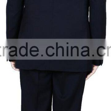 NAAMS MEN'S WOOL 2 BUTTON 2 VENT SLIM FIT SUIT JACKET FLAT FRONT PANT NAVY photo-4