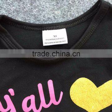 New Arrival Girls Spring Stuff Short Sleeves Jesus Shirt Gold Dot Capris With Matching Headband and Necklace Set photo-6