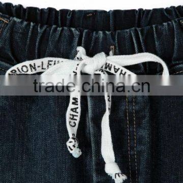 Top 10 Jeans Two Color PU Tape Funky Wholesale Kids High Waist Jeans With Elastic photo-4