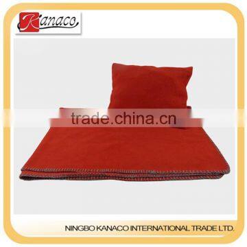 Red Coral Fleece Blanket With Pillow(KN-BL-08)