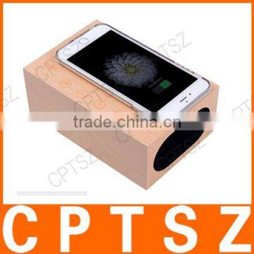 Hot Selling Wooden Bluetooth Speaker With Digital Led Desk Clocks With Alarm photo-2