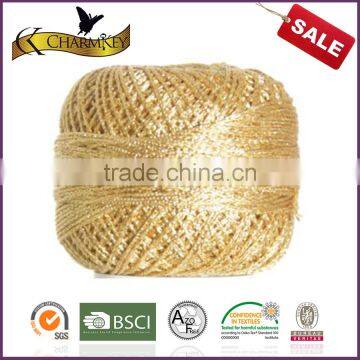 Metallic gold lurex embroidery yarn for sewing