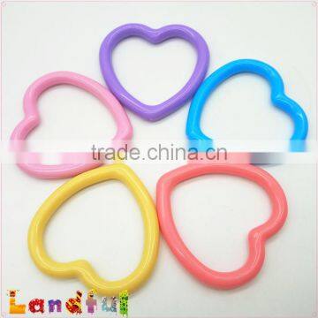 Baby Necklace Pandent Infant Bracelet Teether Heart Shape Plastic Ring