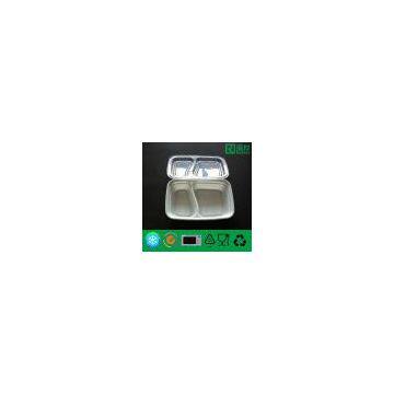 PP Plastic Food Container with Lid Dual Compartment