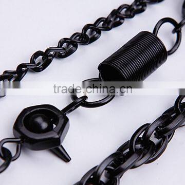 Punk Black Screw 3 Line Classic Biker Trucker Key Jean Wallet Chain photo-3