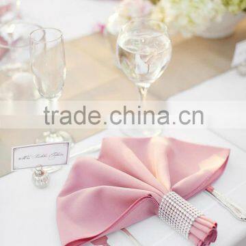 Wedding polyester jacquard monogrammer napkin with ring