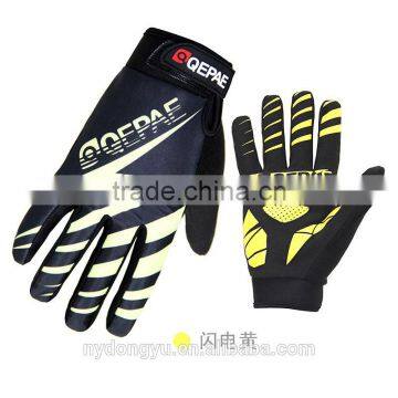 yellow touch screen cycling outdoors training gloves/ unisex at 6 color cylcing motor full finger gloves