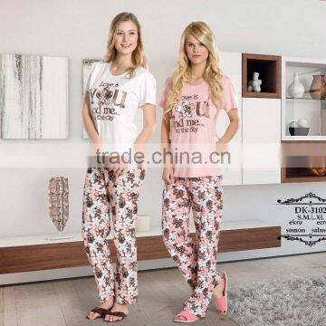 ladies printed cotton pajama turkish manufacturer